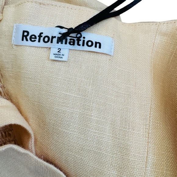 Reformation linen mini dress in Parmesan NEW - Picture 5 of 7